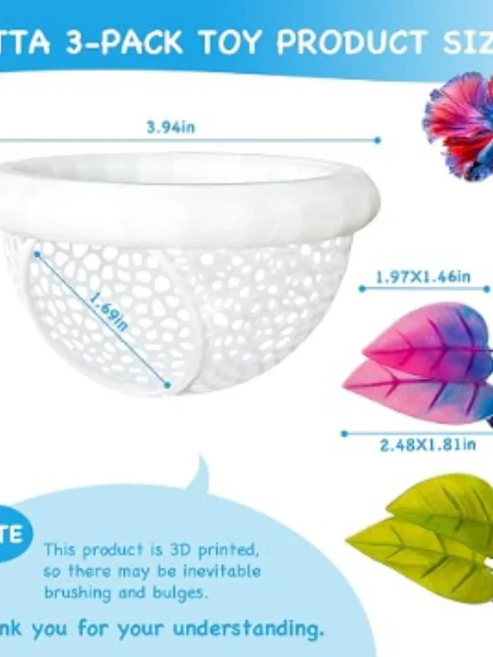 3-in-1 Floating Betta Hammock Cave & Betta Leaf Pad with Shrimp Feeder